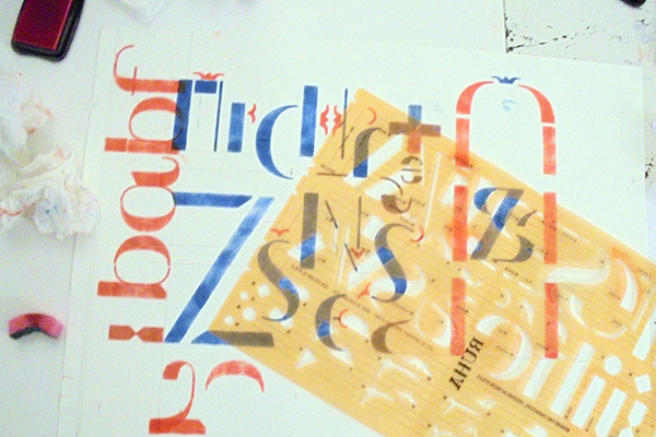 Ruha letter stencil, a multi stylistical typographic system